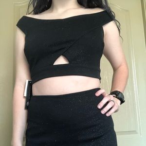 Black Sparkly Two Piece Formal
